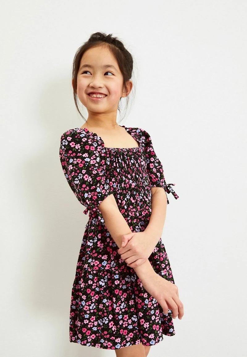 Next Kinder PRINTED SHIRRED - Freizeitkleid - Black Ditsy 1 Next Kinder PRINTED SHIRRED - Freizeitkleid - Black Ditsy