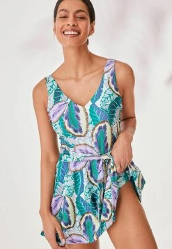 Next Damen Badeanzug - Purple Tropical Print -Next Verkäufe 2022 e551674298fb414aad086d8f5fbfe475
