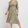 Next Damen MATERNITY LONG SLEEVE RUCHED FRONT - Freizeitkleid - Floral Print