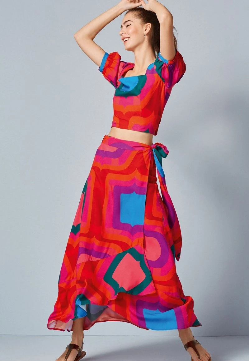 Next Wickelrock - Pink Geo Print | Damen 2 Next Wickelrock - Pink Geo Print | Damen – Bild 2