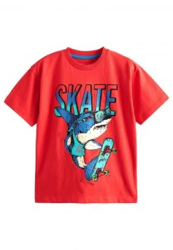 Next SHORT SLEEVE GRAPHIC (3-16YRS) - T-Shirt Print - Red Skateboard Shark | Kinder