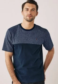 Next Herren BLOCK - T-Shirt Print - Navy Blue Marl