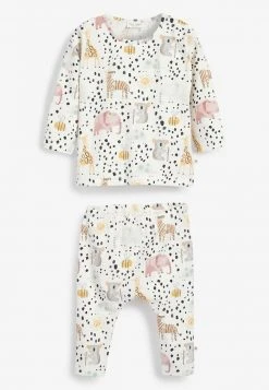 Next 2 PIECE ANIMAL PRINT SET UNISEX - Stoffhose - White