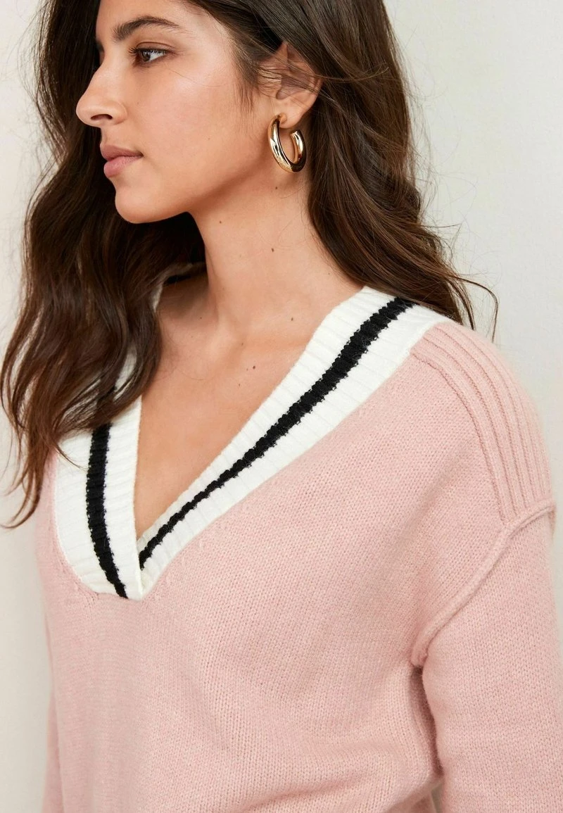 Next Damen V-NECK - Strickpullover - Pink 5 Next Damen V-NECK - Strickpullover - Pink – Bild 5