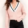 Next Damen V-NECK - Strickpullover - Pink