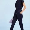 Next Damen TIE WAIST SHORT SLEEVE - Jumpsuit - Mid Blue