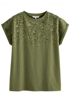 Next Damen T-Shirt Print - Embellished Star Khaki Green -Next Verkäufe 2022 ea4377c7d6b04d559fece84deddd561c