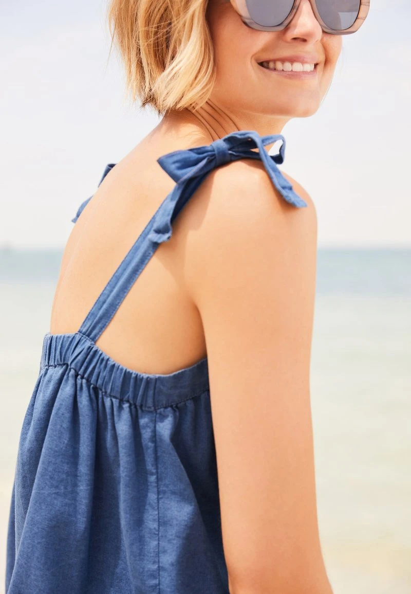 Next Damen SCHLEIFE-KURZGRößE - Top - Blue 3 Next Damen SCHLEIFE-KURZGRößE - Top - Blue – Bild 3