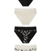 Next Damen 4 PACK - Slip - Mottled Black