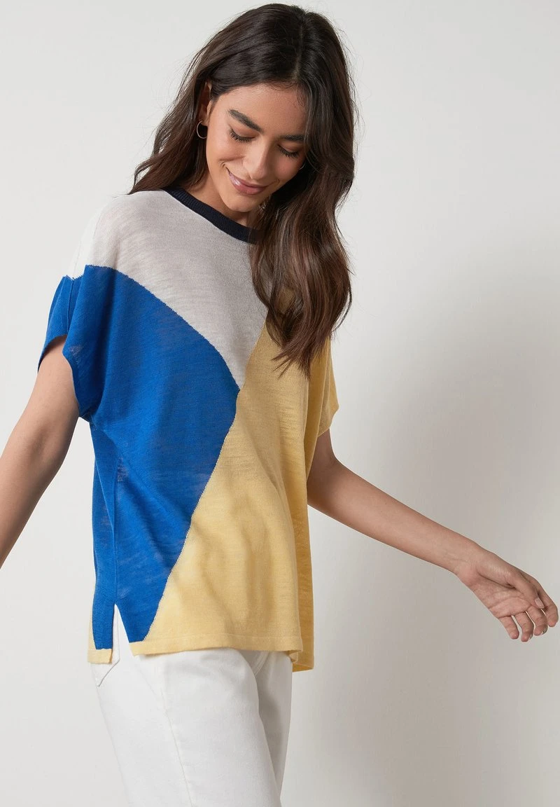 Next Damen T-Shirt Print - Blue/yellow 1 Next Damen T-Shirt Print - Blue/yellow