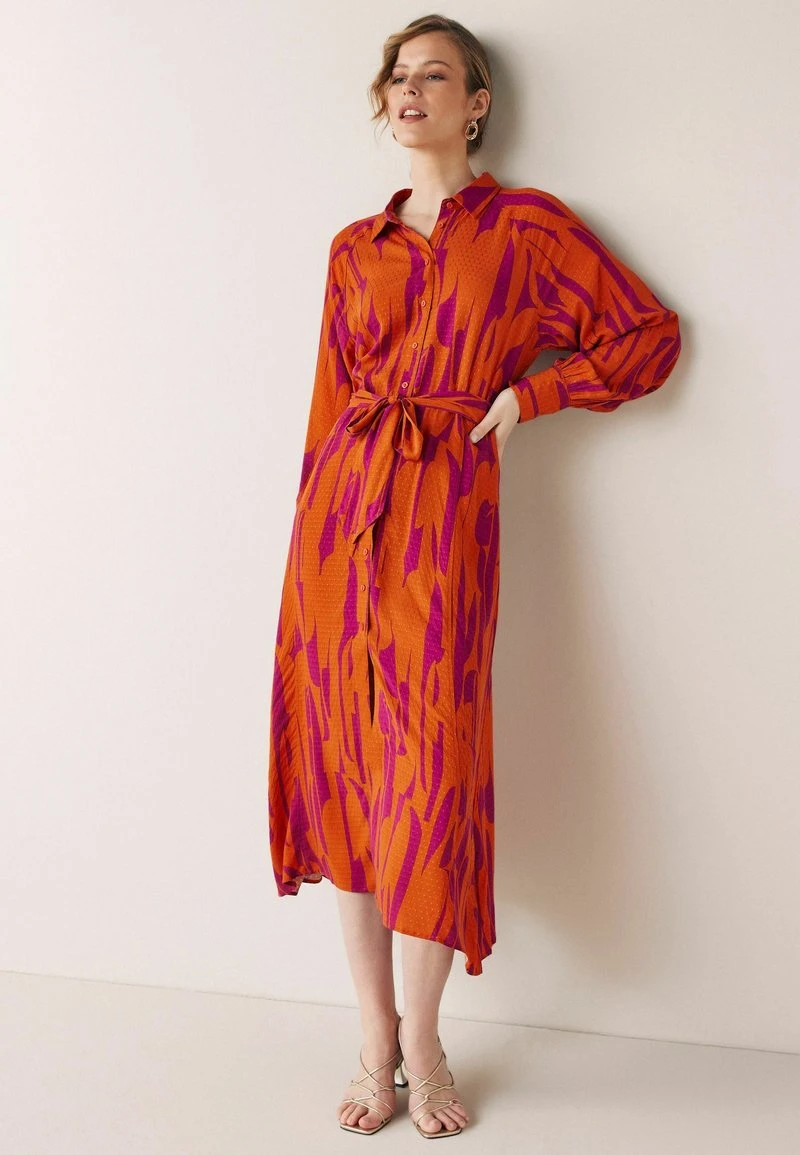 Next Damen Blusenkleid - Orange/pink Geo 2 Next Damen Blusenkleid - Orange/pink Geo – Bild 2