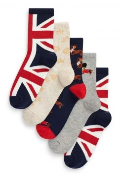 Next Damen UNION JACK AND CORGI ANKLE 4 PACK - Socken - Red Navy White