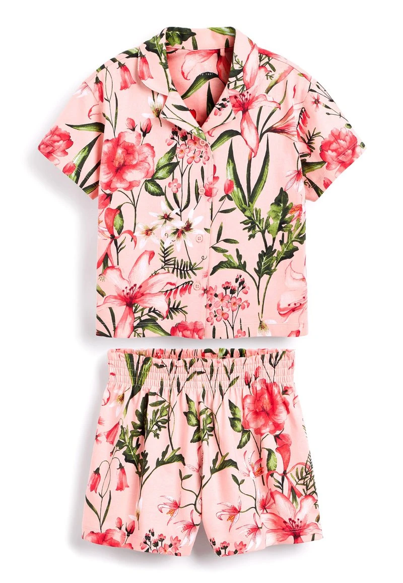 Next Kinder THROUGH SHORT - Nachtwäsche Set - Pink Floral 1 Next Kinder THROUGH SHORT - Nachtwäsche Set - Pink Floral
