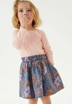 Next Kinder Faltenrock - Grey Denim