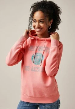 Next Damen GRAPHIC - Kapuzenpullover - Coral Pink Universite Des Arts