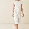 Next Damen BRODERIE TRIM SHORT SLEEVE MINI - Freizeitkleid - White