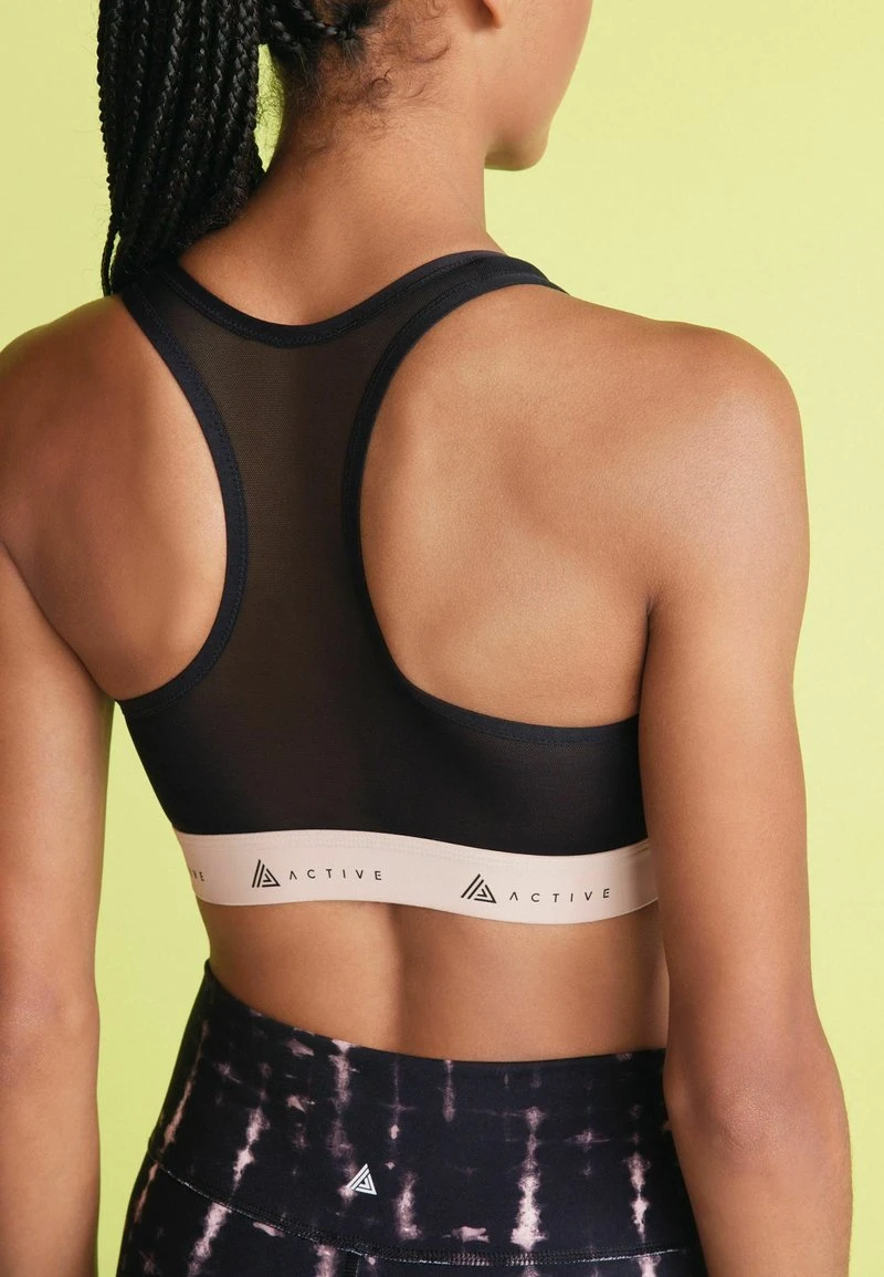 Next Damen HIGH IMPACT ZIP FRONT - Bustier - Mottled Black 2 Next Damen HIGH IMPACT ZIP FRONT - Bustier - Mottled Black – Bild 2