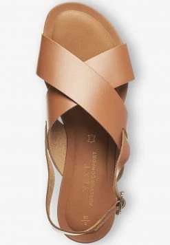 Next Damen FOREVER COMFORT® CROSS FRONT SLINGBACKS - Riemensandalette - Brown