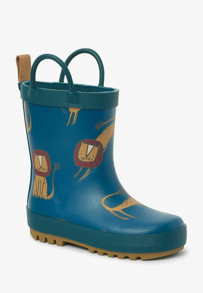 Next Kinder PANDA HANDLE - Gummistiefel - Teal 1 Next Kinder PANDA HANDLE - Gummistiefel - Teal