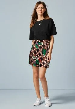 Next Damen SATIN - A-Linien-Rock - Black