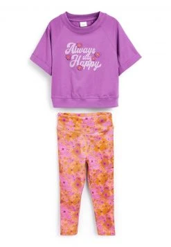 Next Kinder SPORTS SET - Leggings - Hosen - Purple Pink Retro Floral