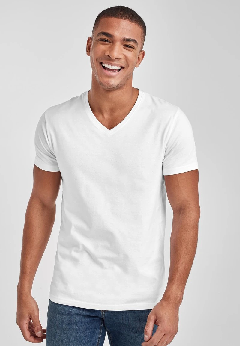 Next Herren 2 PACK - T-Shirt Basic - White 1 Next Herren 2 PACK - T-Shirt Basic - White