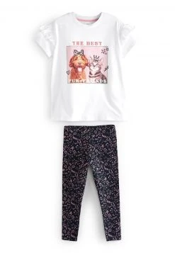 Next Kinder Leggings - Hosen - White Pink Fur Friend Graphic Print -Next Verkäufe 2022 f47681cc38b74647ae368aa372bc19fa