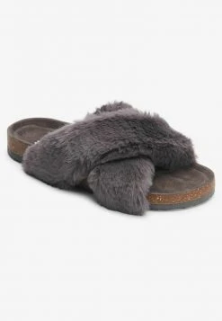 Next Damen Hausschuh - Grey Recycled Faux Fur -Next Verkäufe 2022 f49b0c1fb7f6476f8c1b878010a71b40