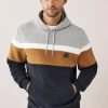 Next Herren COLOURBLOCK - Kapuzenpullover - Navy Grey Tan