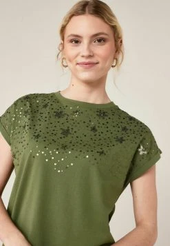 Next Damen T-Shirt Print - Embellished Star Khaki Green -Next Verkäufe 2022 f60361e7f17a45a4888556f126bf937c