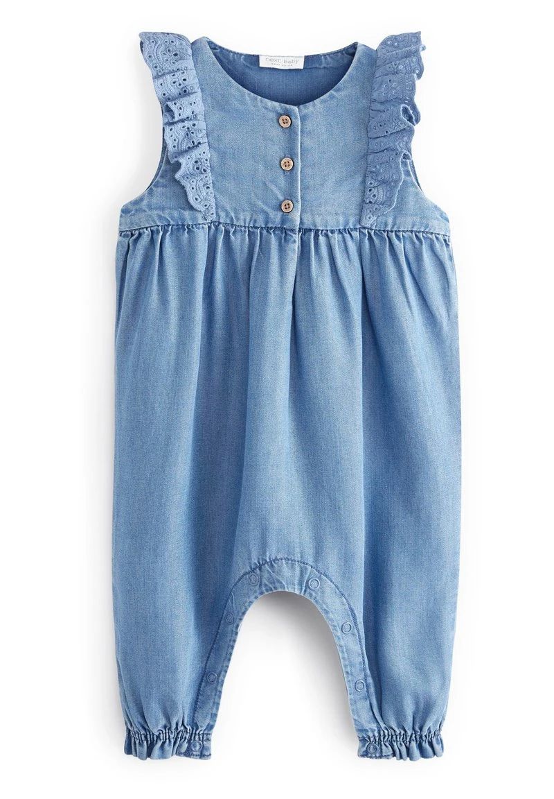 Next Kinder FRILL - Jumpsuit - Denim Blue 1 Next Kinder FRILL - Jumpsuit - Denim Blue