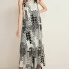Next Damen SLEEVELESS - Maxikleid - Black White Geo Print