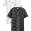 Next Damen 2 PACK - Nachthemd - Black White Slogan