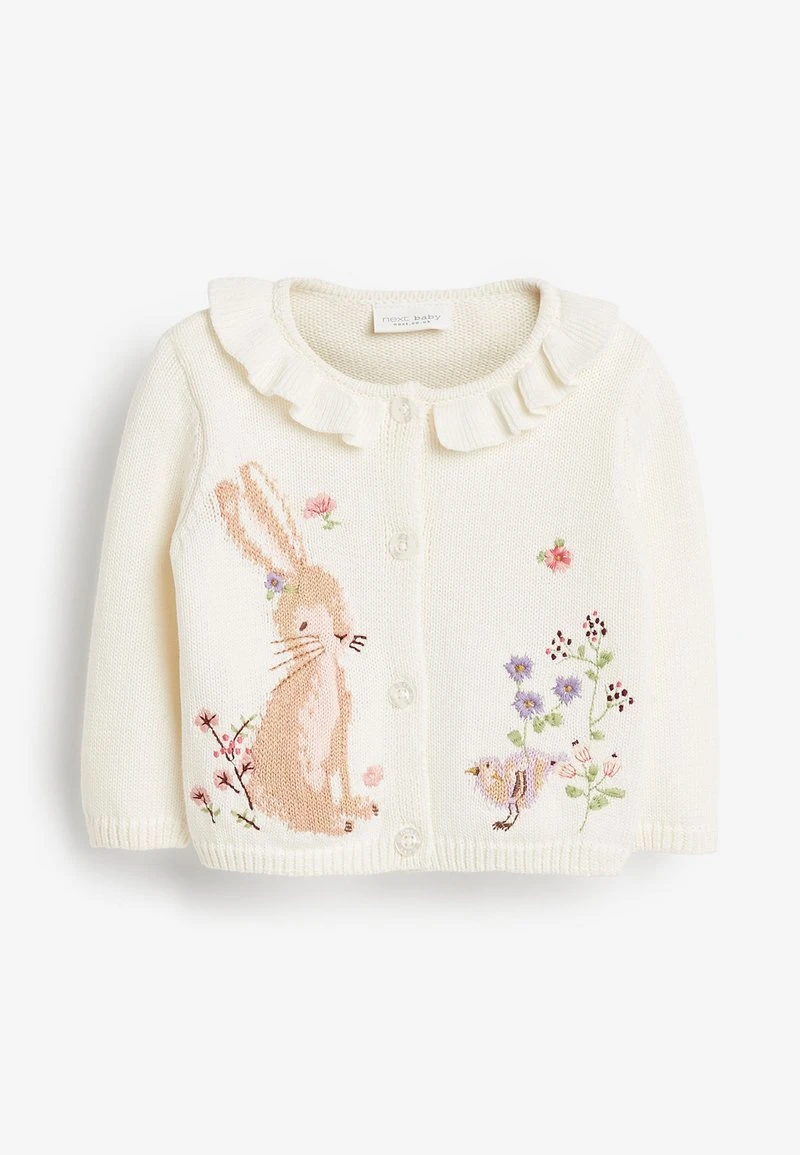 Next Kinder BUNNY FRILL - Strickjacke - Off-white 1 Next Kinder BUNNY FRILL - Strickjacke - Off-white