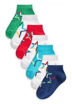 Next 7 PACK RICH TRAINER - Socken - White Blue Red Star | Kinder