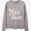 Next Damen METALLIC - Strickpullover - Grey