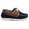 Next Kinder Mokassin - Tan Brown/navy Blue