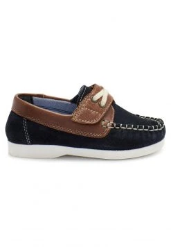 Next Kinder Mokassin - Tan Brown/navy Blue