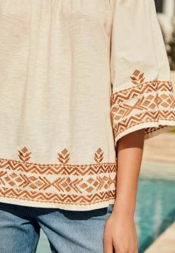 Next Bluse - Cream Tan Brown | Damen -Next Verkäufe 2022 fab0043677a142dfa63c6c82a52d1f1c