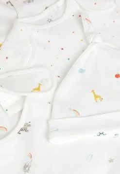 Next Unisex SLEEPSUIT, SHORT SLEEVE BODYSUIT, BIB AND HAT SET - Geschenk Zur Geburt - White -Next Verkäufe 2022 fae7c29d1bfb48838b76aa7a43ebb449