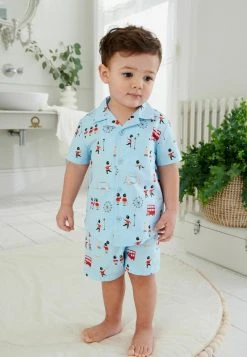 Next Kinder BUTTON THROUGH SHORT - Nachtwäsche Set - Blue London Soldier