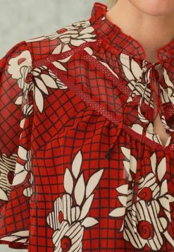 Next Damen TRIM FLUTTER SLEEVE - Bluse - Celia Birtwell Blue Moon Red -Next Verkäufe 2022 fcc05011ee2b48f384fb4ae983077b76