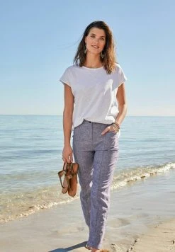 Next Damen SHORT SLEEVE SLUB - T-Shirt Print - White