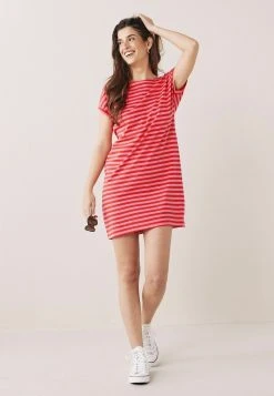 Next Damen Jerseykleid - Pink Red Stripe