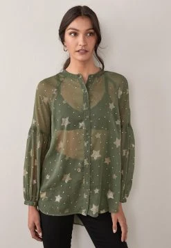 Next Damen LONGLINE - Hemdbluse - Khaki