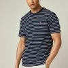 Next Herren T-Shirt Print - Navy Blue White Simple