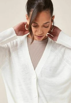 Next Damen LONGLINE - Strickjacke - White -Next Verkäufe 2022 feb73eb8f0ed4dceb6b7b1a4f4043766