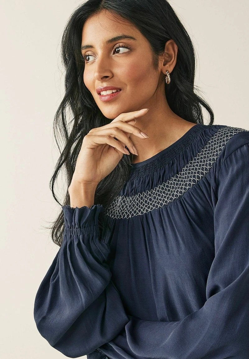 Next Damen SMOCK DETAIL - Bluse - Dark Blue 3 Next Damen SMOCK DETAIL - Bluse - Dark Blue – Bild 3