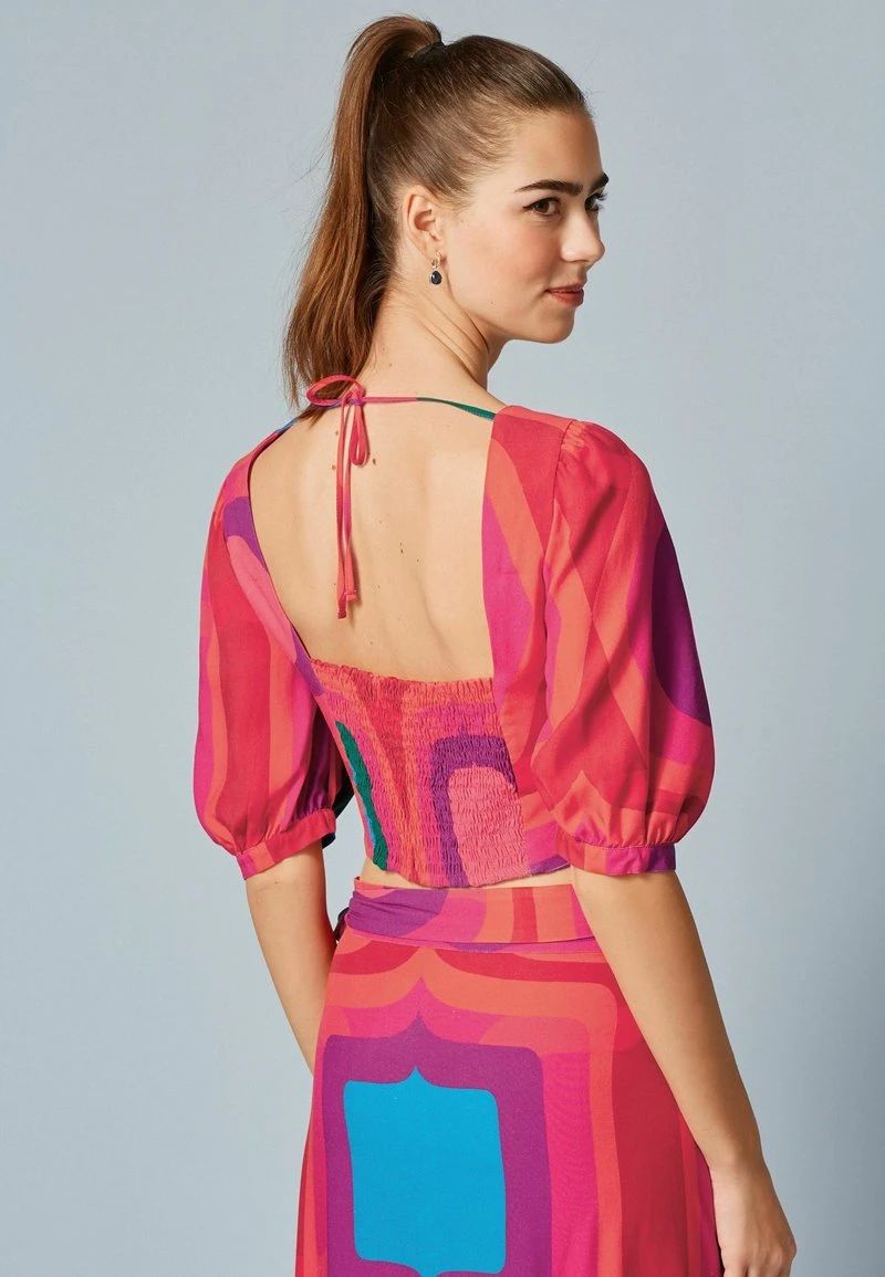 Next Damen Bluse - Pink Geo Print 3 Next Damen Bluse - Pink Geo Print – Bild 3